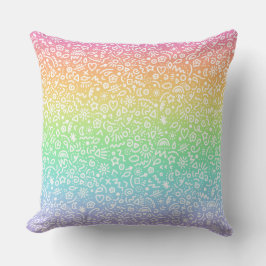 Doodles! Rainbow Dekorativ kudde