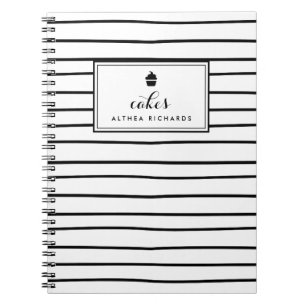 Doodles Rand Anpassningsbar Baking Recipe Notebook Anteckningsbok Med Spiral