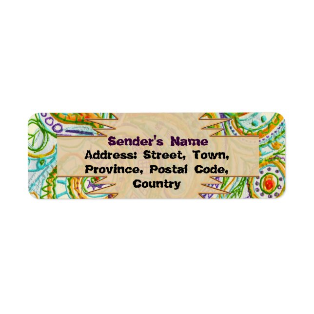 Doodles Return Address Label Returadress Etikett (Framsidan)