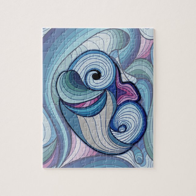 Doodling Dolphin Teckning Pussel (Vertikal)