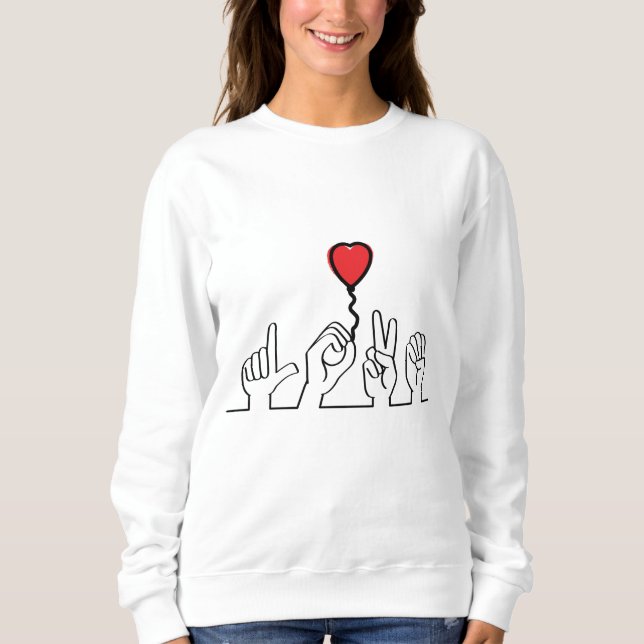 Doof, gebarentaal love - liefde. Ik hou van je. T Shirt (Framsida)