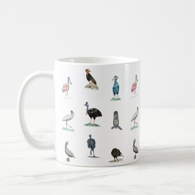 Doofy Birds Mönster Kaffemugg (Vänster)