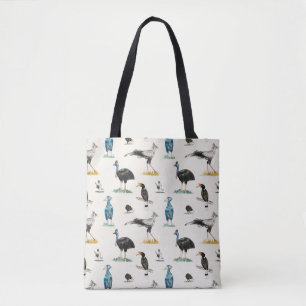 Doofy Birds Mönster Tote Bag Tygkasse