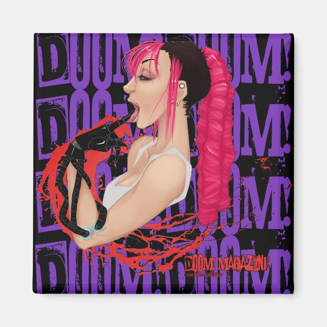 DOOM! Magazine ’Z’ Lila Magnet (Framsidan)