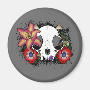 Doom och Bloom Cat Skull Magnet