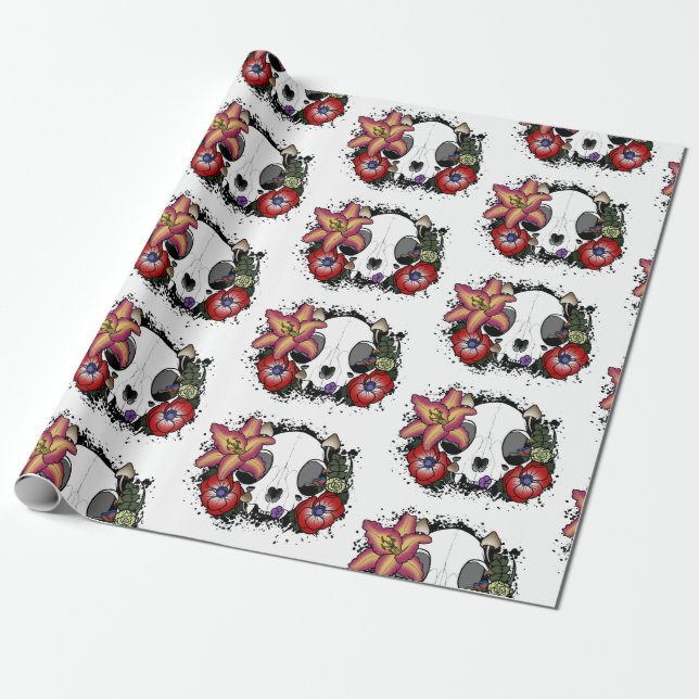Doom och Bloom Cat Skull Presentpapper (Utrullad)