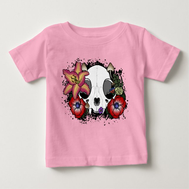 Doom och Bloom Cat Skull T Shirt (Framsida)