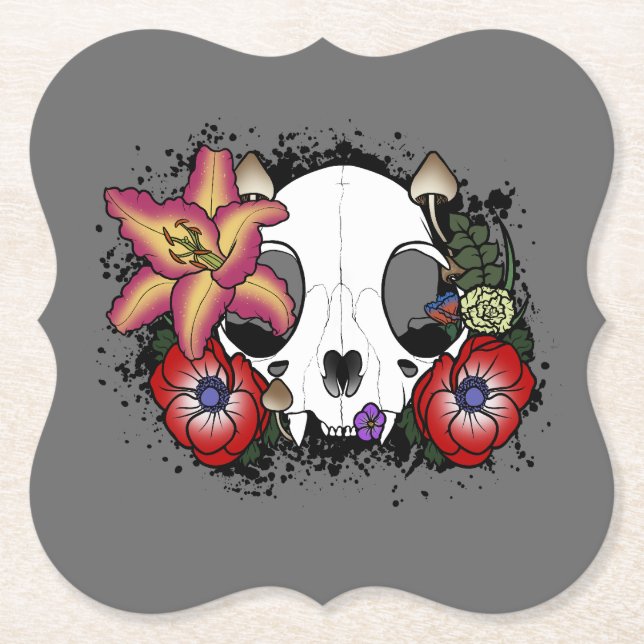 Doom och Bloom Cat Skull Underlägg Papper (Framsida)