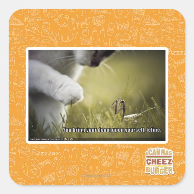 Doom på dig själv fyrkantigt klistermärke (Framsida)