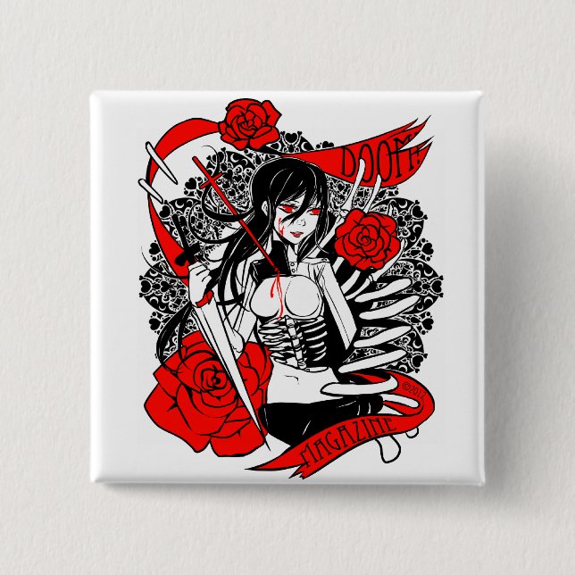 DOOM! Tidskriften "ro" kvadrerar knäppas Knapp (Framsida)