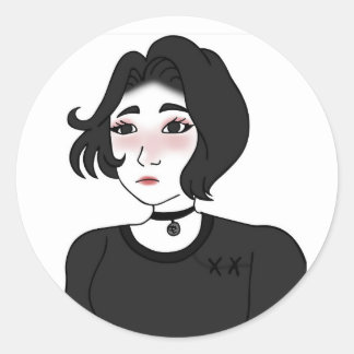 Doomer Girl wojak-klistermärken Runt Klistermärke