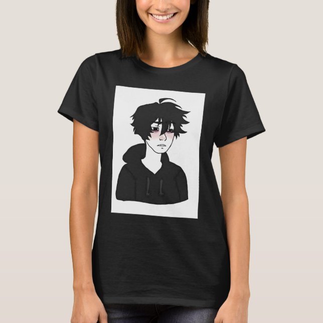 Doomer Guy E Boy Feels Wojak Meme T Shirt (Framsida)