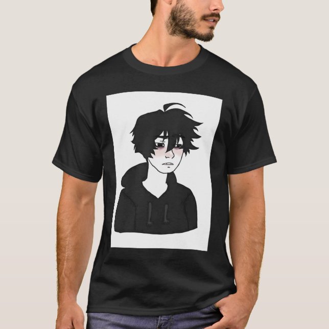 Doomer Guy E Boy Feels Wojak Meme T Shirt (Framsida)