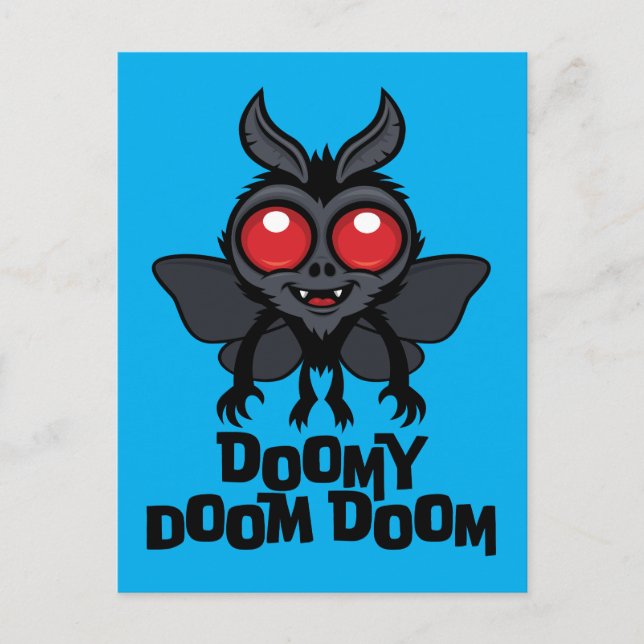 Doomy Doom Doom Söt Mothman Kryptid Vykort (Framsida)