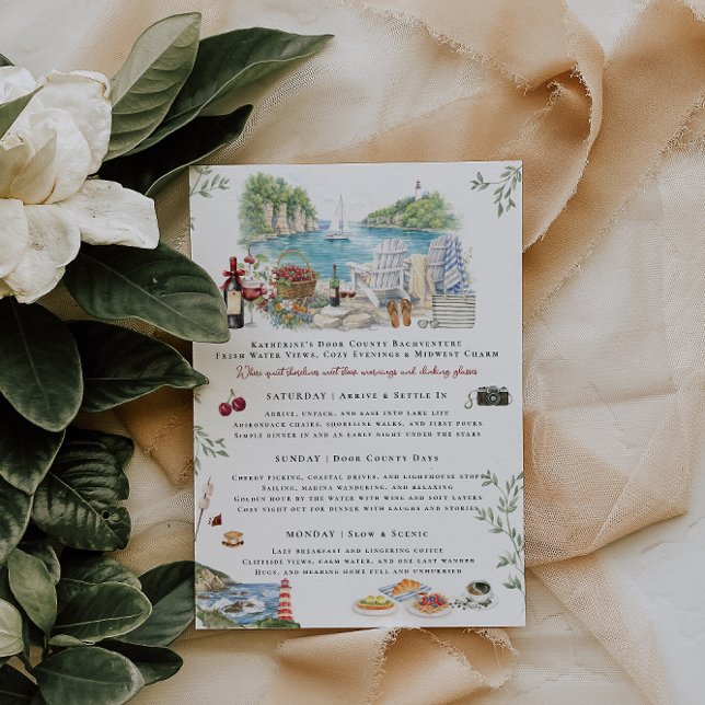 Door County Bachelorette Weekend Itinerary  Inbjudningar (Skapare uppladdad)