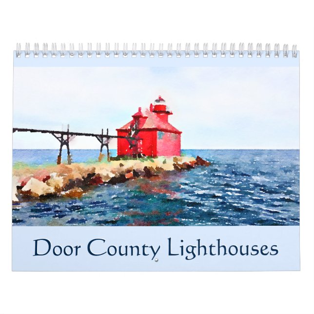Door County fyrvattenfärg Kalender (Omslag)