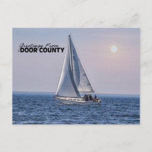 Door County Sailboat - Sjö Michigan Vykort