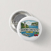 Door County, WI Fyr och Lake Michigan Magnet