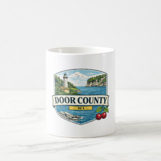 Door County, WI Fyrtorn och Lake MichiganMagnet Kaffemugg