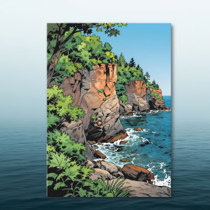 Door County, Wisconsin Illustration och dikt Kort