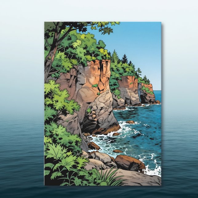 Door County, Wisconsin Illustration och dikt Kort (Skapare uppladdad)