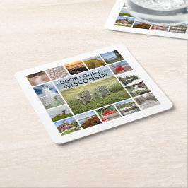 Door County Wisconsin Underlägg Papper Kvadrat