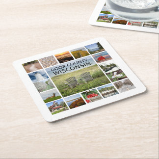 Door County Wisconsin Underlägg Papper Kvadrat
