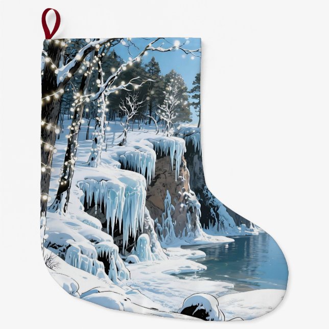 Door County Wisconsin Vinter jul  Stor Julstrumpa (Framsidan)
