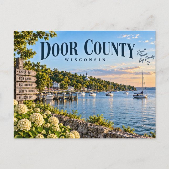 Door County Wisconsin Vykort (Framsida)