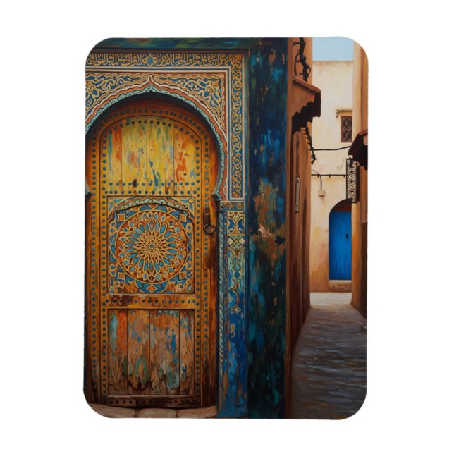 Door in Fez Morocco Travel Magnet (Vertikal)