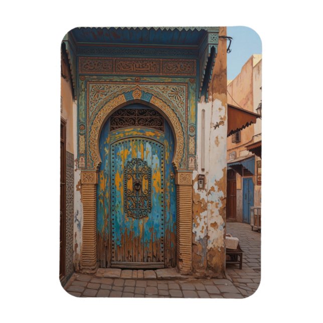 Door in Fez Morocco Travel Magnet (Vertikal)