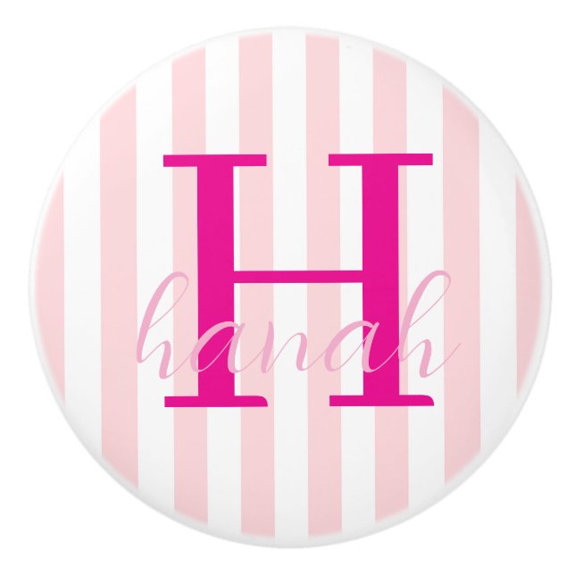 Door Knob Pink & White Stripe Knopp (Framsidan)