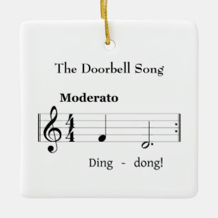 Doorbell Sång Humous Music Score Julgransprydnad Keramik