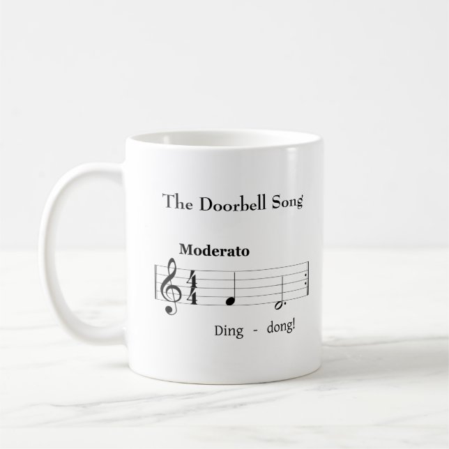 Doorbell Sång Humous Music Score Kaffemugg (Vänster)