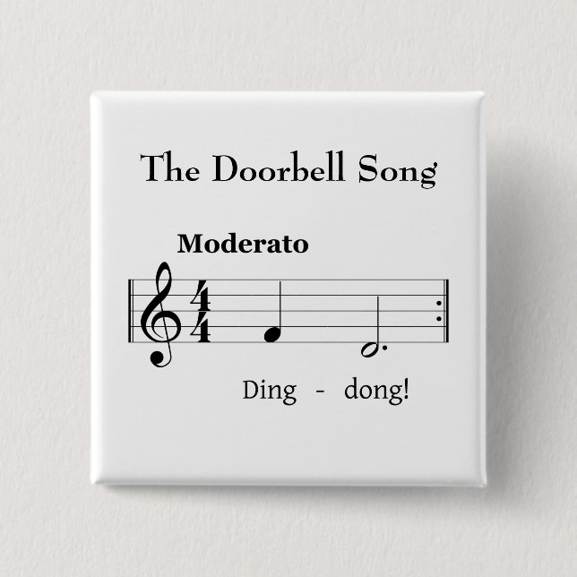 Doorbell Sång Humous Music Score Knapp (Framsida)