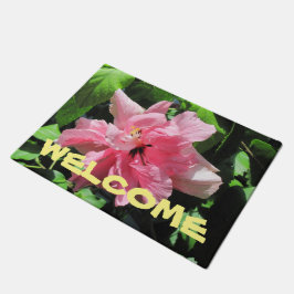 Doormat gör din egen Anpassningsbar Rosa Hibiscus