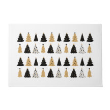 Doormat Julgran i Svarta och Guld stil