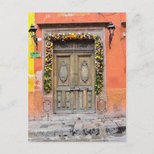 Doors of San Miguel De Allende Mexico Historic Vykort