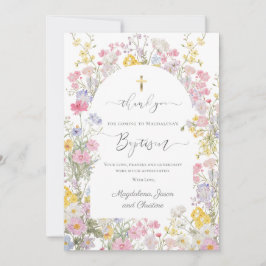 Dop akvarell äng blommor tackkort inbjudningar