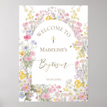 Dop akvarell äng blommor välkommen