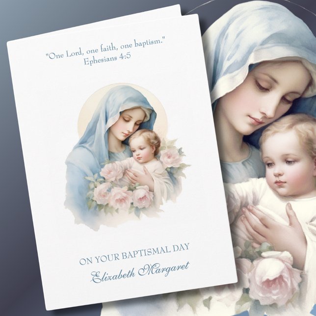 Dop av gudbarn Babyflicka Kristna Maria Jesus Kort (Skapare uppladdad)