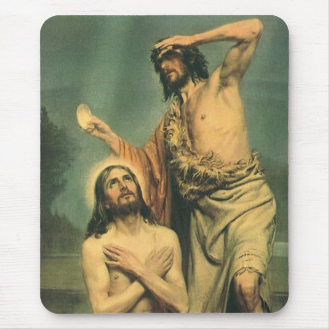 Dop av Jesus Kristus av Johannes döparen Musmatta (Framsidan)