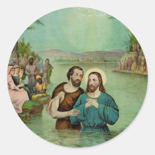 Dop av Jesus Kristus Runt Klistermärke