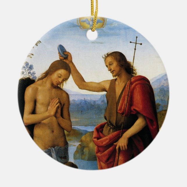 Dop av Kristus av Pietro Perugino Julgransprydnad Keramik (Framsidan)