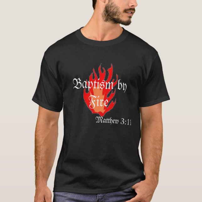 Dop avfyrar by "flammar ", tee shirt (Framsida)