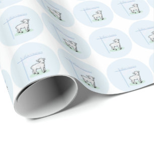 Dop Blå Pojke Lamm, Anpassningsbar Presentpapper