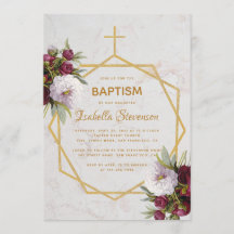 Dop Burgund Peonies Marmor Guld Geometrisk