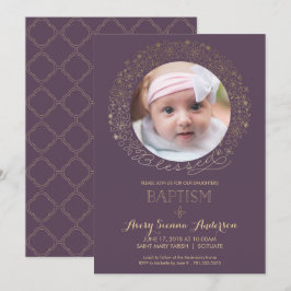 Dop Christeningfotoinbjudan, flicka Inbjudningar