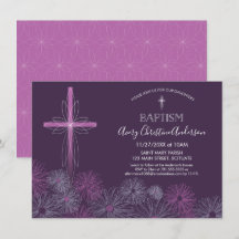 Dop Christeninginbjudan - flicka, anpassningsbar