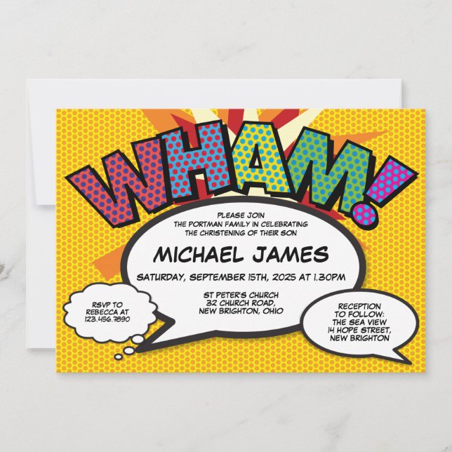 Dop Dop Modern Rolig Serietidning  Inbjudningar (Framsida)